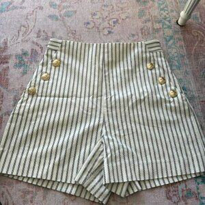 Zara Nautical High Waisted Shorts, Size Small